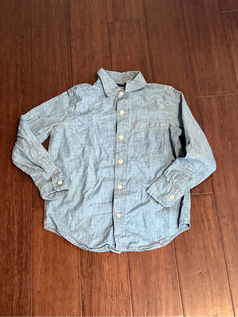 GAP Kids Light Gray Chambray Button-Down Shirt